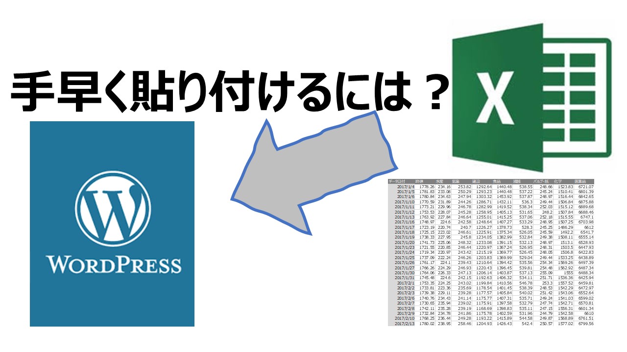 WordPressにExcelを手早く貼り付ける