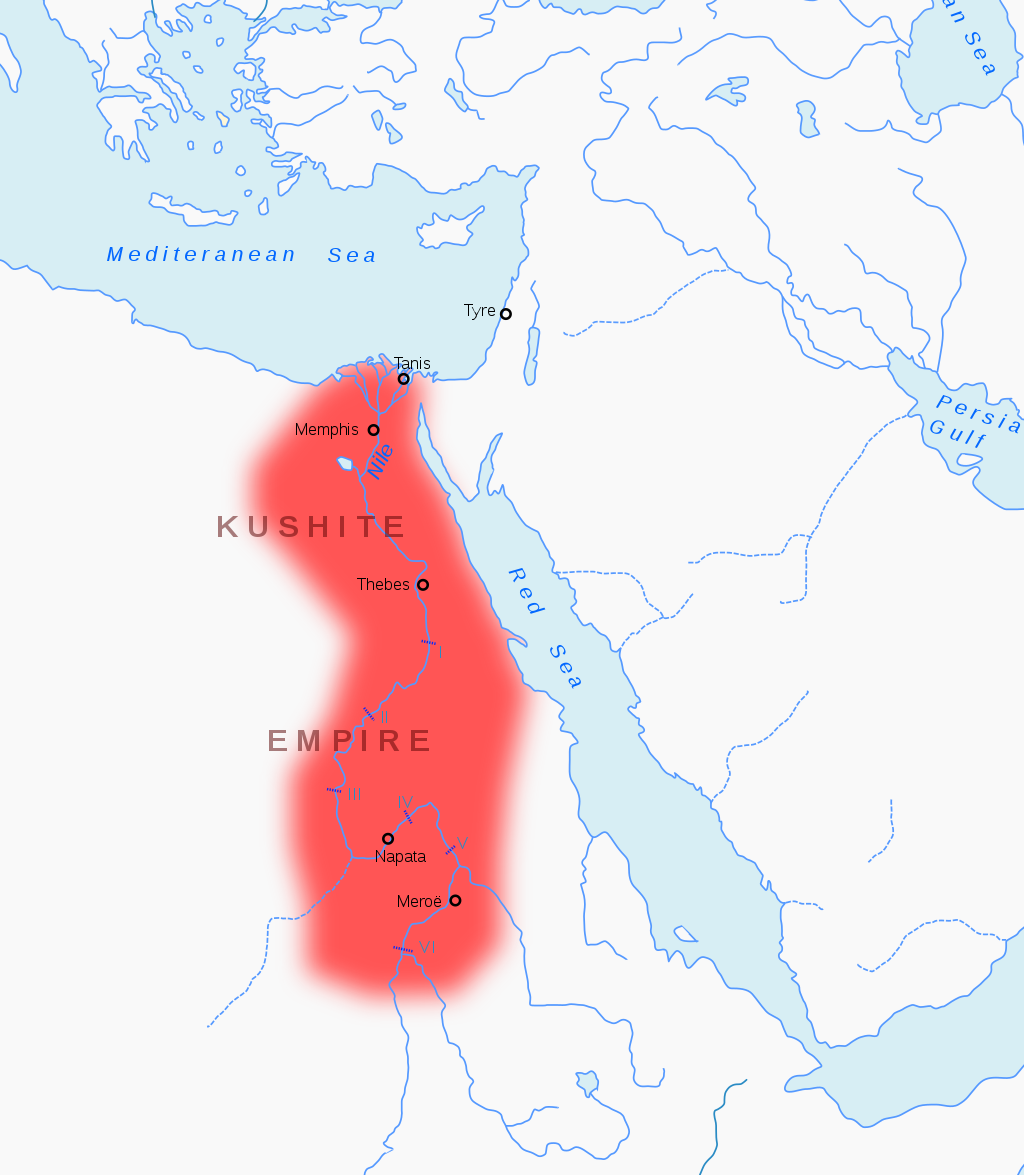 紀元前700年のエジプト第25王朝の勢力範囲