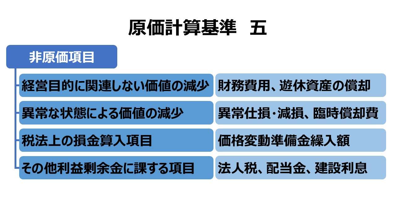 原価計算基準 五 非原価項目