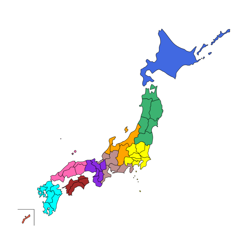 全国ハイヤー・タクシー連合会 運賃適用地域（運賃ブロック）