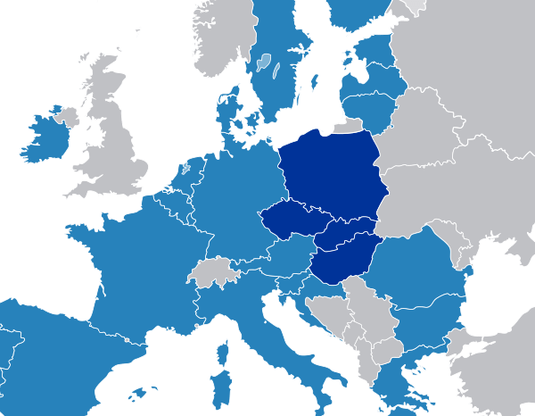 ヴィシェグラード・グループの参加国とEU加盟国